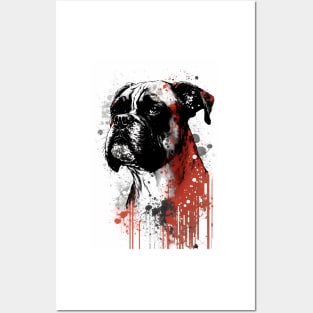 Boxer Dog Portrait Posters and Art